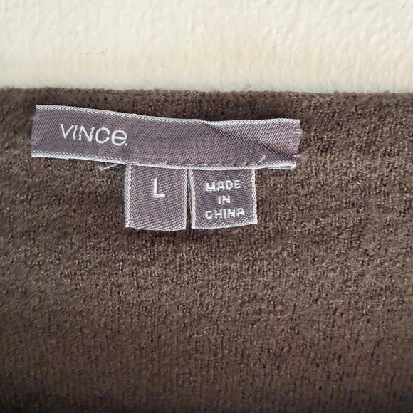 Vince Women's Olive Green Wool Blend Long Sleeve Knit Layered Top Large - Picture 3 of 8